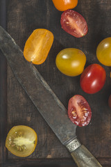 Multicolored cherry tomatoes