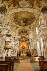 Fototapeta na wymiar Inside the Birnau Abbey