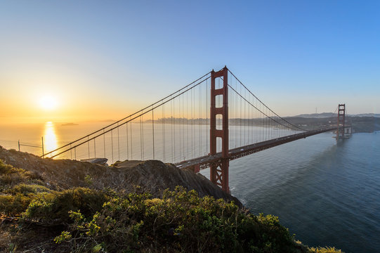 Sunrise at Golden gate, San francisco
