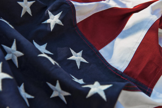 Stars and stripes - American flag closeup