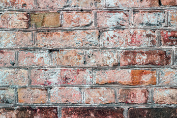 Background of red brick wall pattern texture.