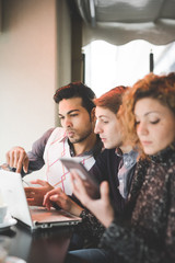 Multiracial business people working outdoor in town