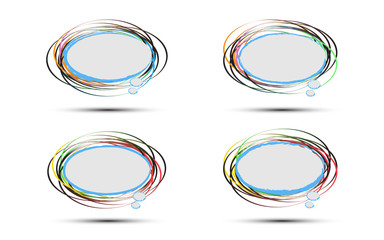 vector set of typographic text box on white background