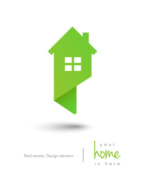 Real estate house logo as map pin design