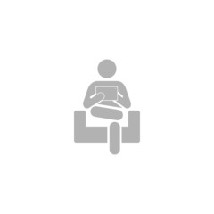 Vector icon of the working person in Wi-Fi to a zone.