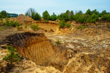 Fototapeta na wymiar illegal sand pit