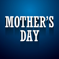 mother day text long shadow design on blue background