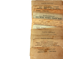 rear view of ancient post cards 