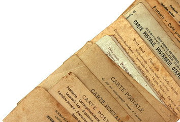 rear view of ancient post cards 
