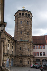 Fototapeta na wymiar Palace Church and Tower in Bayreuth, Germany, 2015