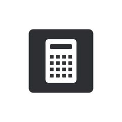 Calculator Icon. Vector icon isolated. black button