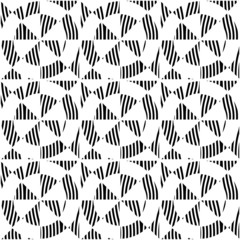 Black and white geometric seamless pattern, abstract background.