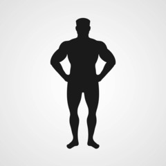 Fototapeta premium Silhouette of sporting men.