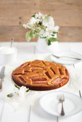  cake with rhubarb