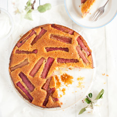  cake with rhubarb