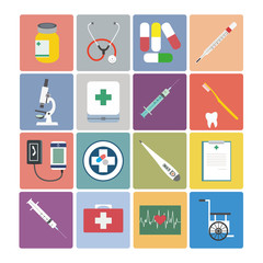 Flat design icon set - Medical