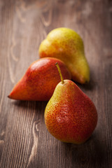 Pears on wooden table