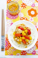 mango chicken stir fry with rice