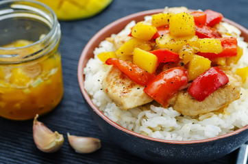 mango chicken stir fry with rice