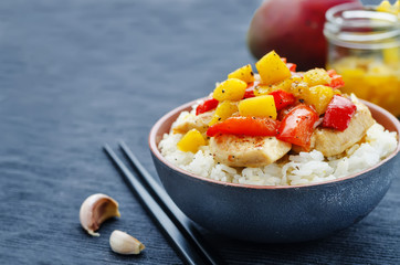 mango chicken stir fry with rice