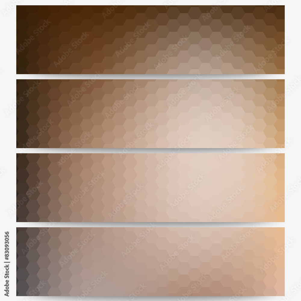 Poster abstract hexagonal headers set, blurred design vector