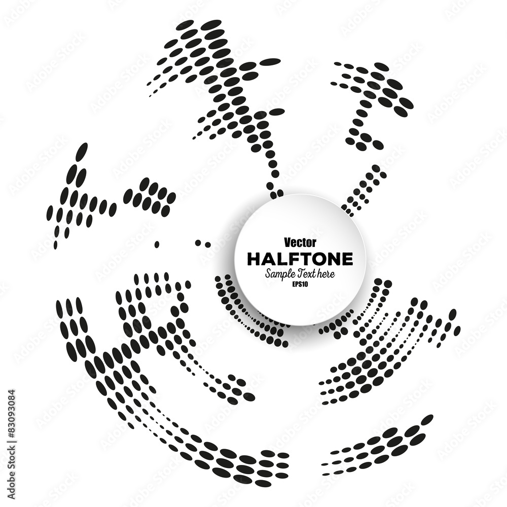 Poster circle halftone vector element for your design