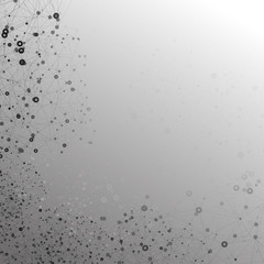 Molecule structure, gray background for communication, vector