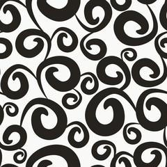 Pattern with black curls
