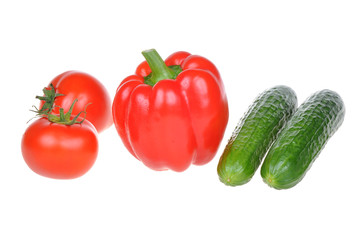 vegetables on white background