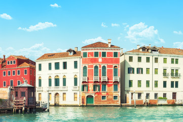 Fototapeta na wymiar Old colorful houses in Venice, Italy.