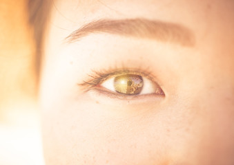 asian woman eye close up