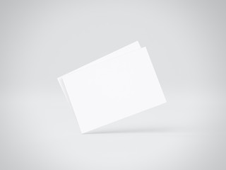 Mockup of white business cards. 3d rendering