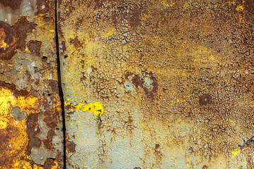 iron surface is covered with old paint texture background