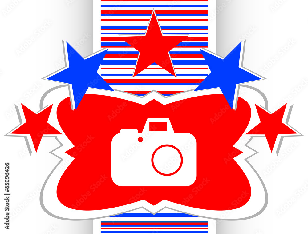 Poster camera web icon isolated on white background vector