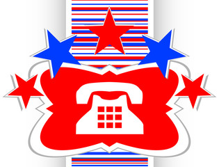 illustration of a rotary phone, web button icon vector