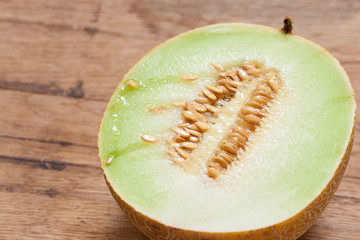 Closeup melon with pips