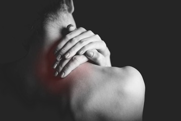 Woman with muscle injury