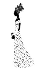 woman silhouette with hair styling