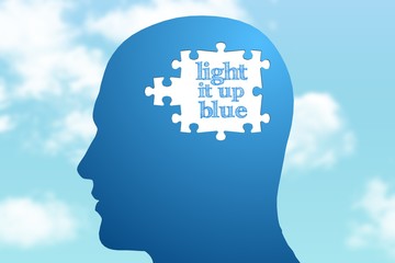 Composite image of light it up blue