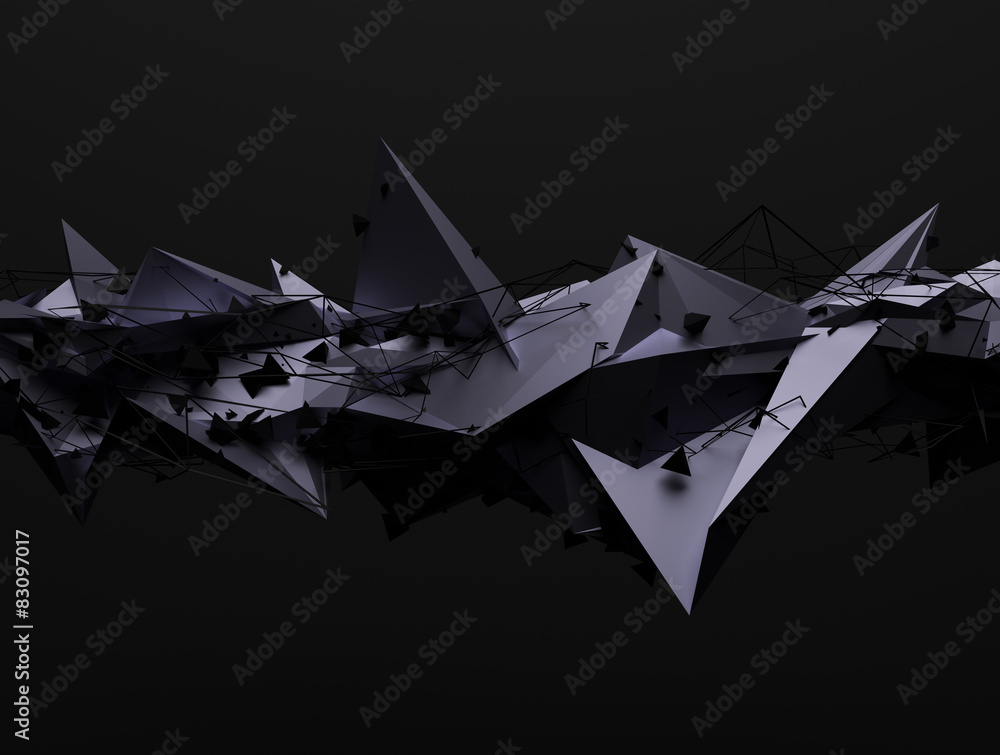 Poster Abstract 3d rendering of chaotic structure.