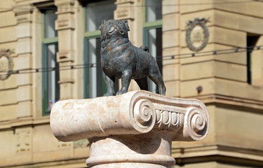 Stuttgart, Loriot Säule mit Mops