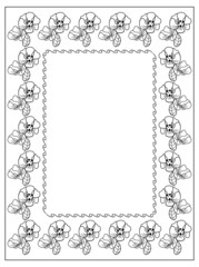 Silhouette frame with flowers