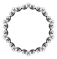 Round outline frame with flowers