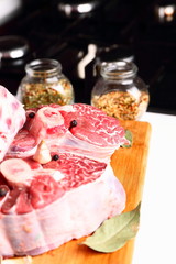 raw meat with spices