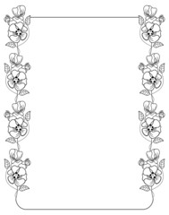 Silhouette frame with flowers