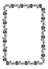 Silhouette frame with flowers