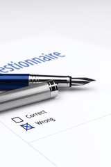 Quiestionnaire. Correct or Wrong. Wrong marked.