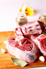 raw meat with spices