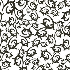 Pattern with black curls