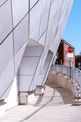 Passage behind a shopping mall for pedestrians